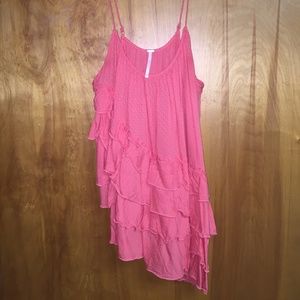 Free People Coral Asymmetrical Top